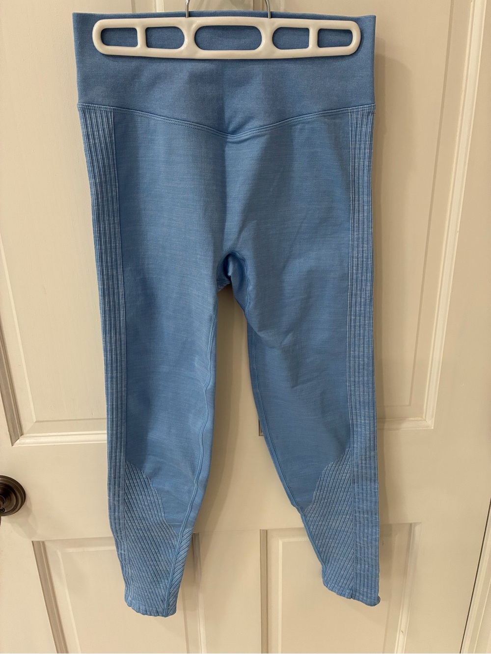 PINK Victoria's Secret Light Blue Ribbed Seamless Leggings NWT MRSP $44